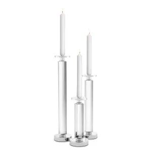 111131 - Candle Holder Chapman nickel finish clear set of 3