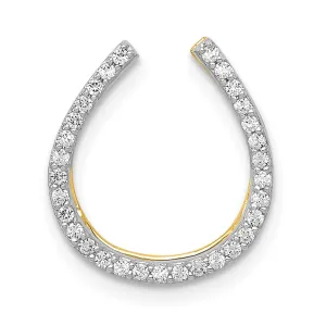 14k and Rhodium 1/6ct. Diamond Horseshoe Chain Slide