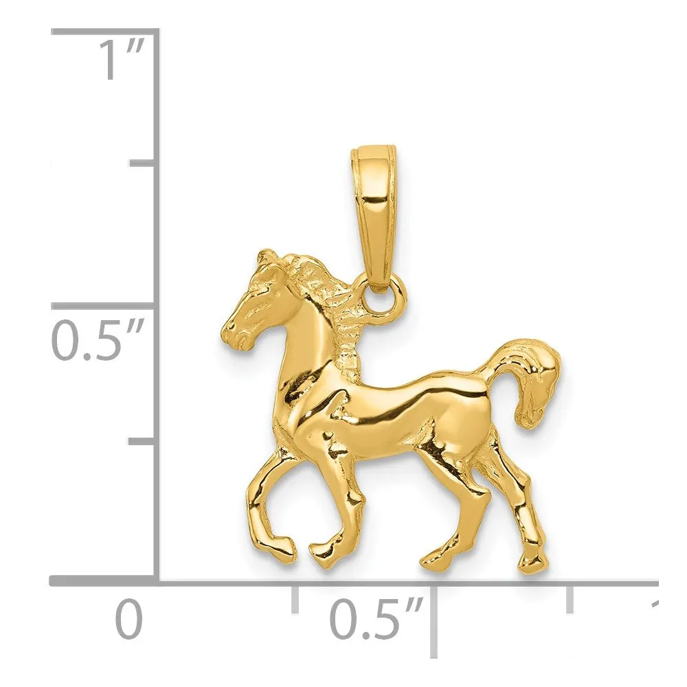 14k Standing Horse Pendant