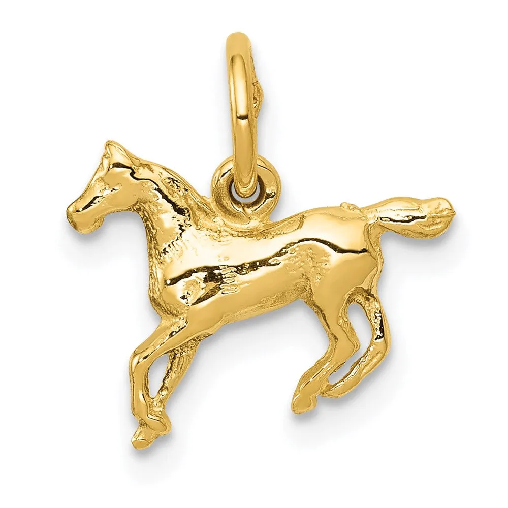14k Yellow Gold Polished Horse Charm