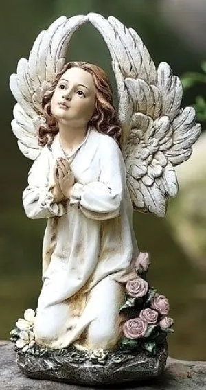 16"H Kneeling Angel Garden Statue