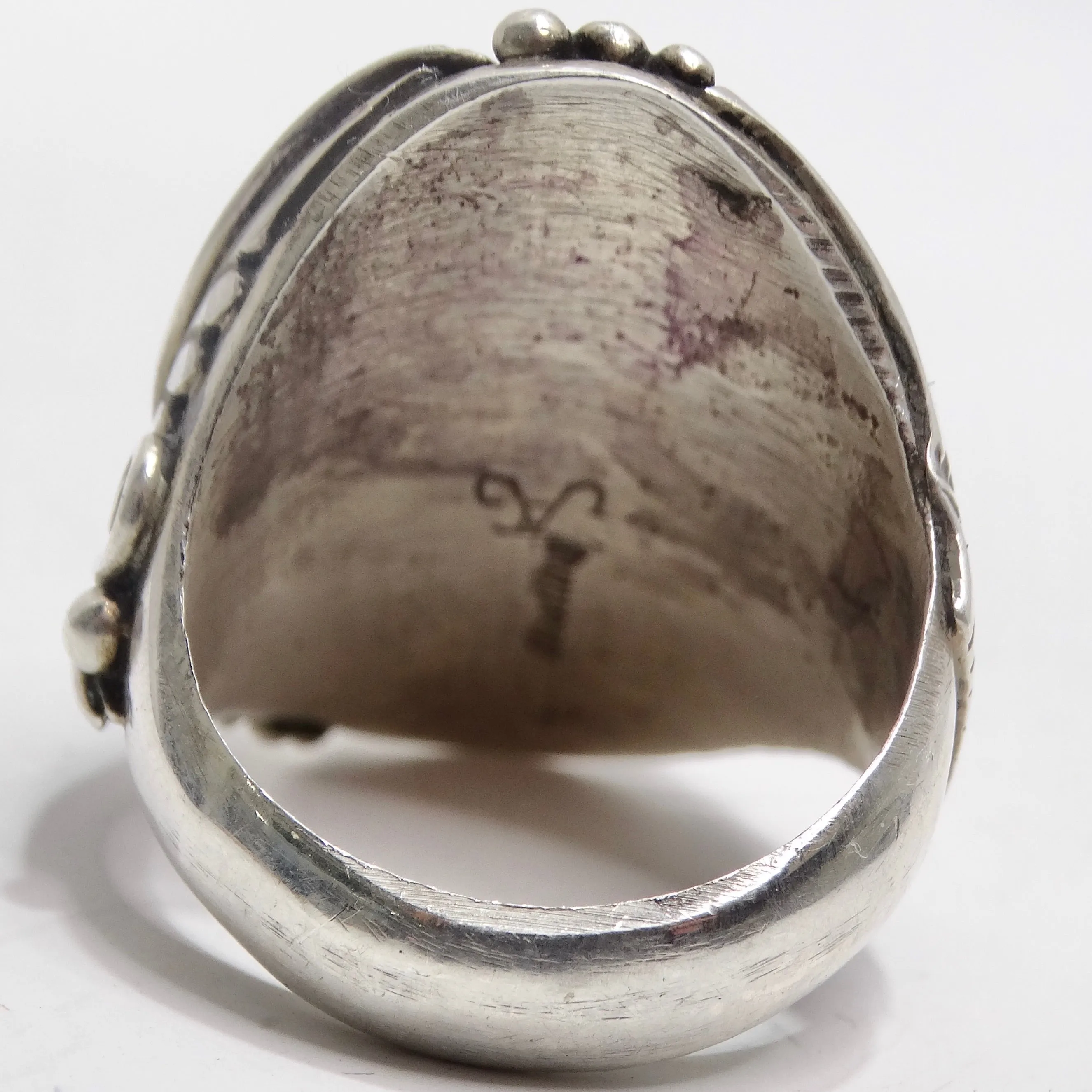 1970s Native American Silver Onyx Ring