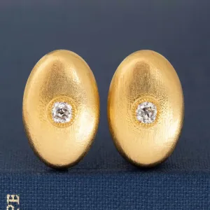 .43ctw Antique Diamond Oval Dome Earrings