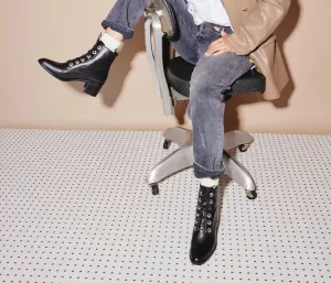 Ace Lace Up Combat Boot Black
