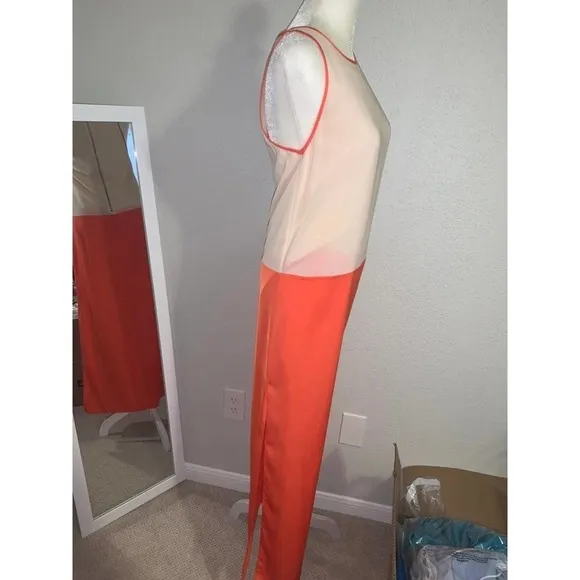 Alice   Olivia Crepe De Chine and Matte Satin Maxi Dress