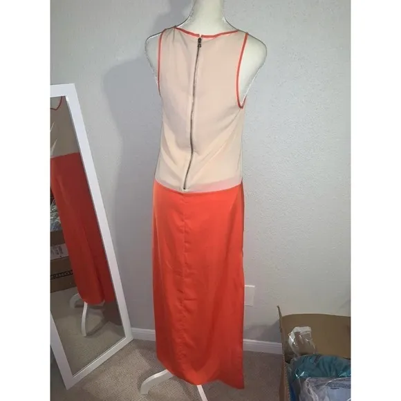 Alice   Olivia Crepe De Chine and Matte Satin Maxi Dress