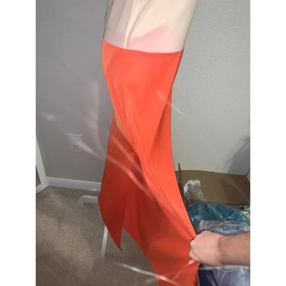 Alice   Olivia Crepe De Chine and Matte Satin Maxi Dress