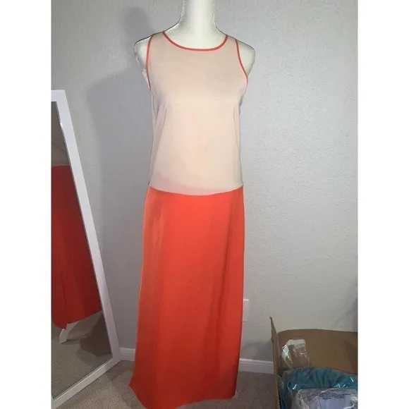 Alice   Olivia Crepe De Chine and Matte Satin Maxi Dress