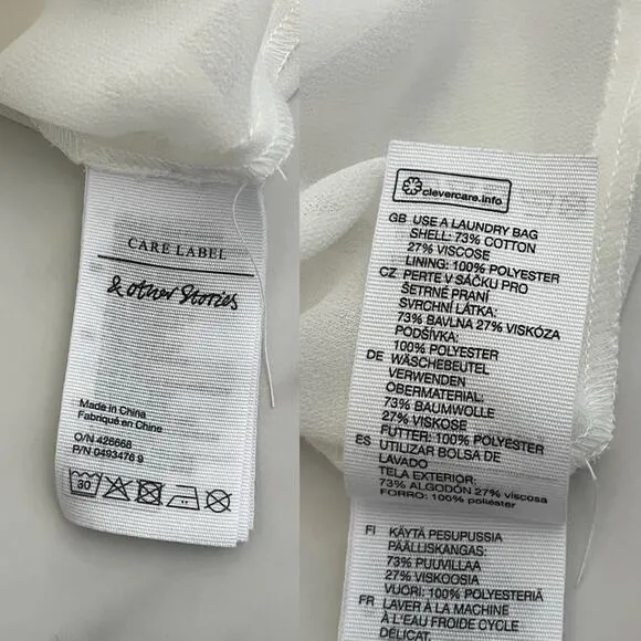 &amp; Other Stories Cotton Blend Coffee Bean Midi Dress Blue Summer Boho coastal 2