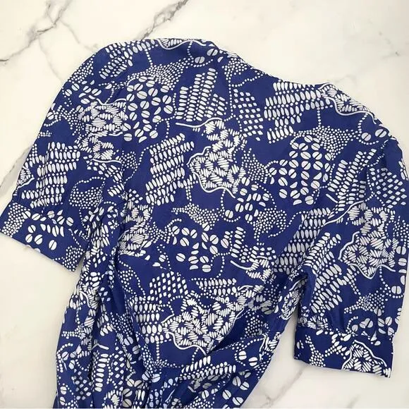 &amp; Other Stories Cotton Blend Coffee Bean Midi Dress Blue Summer Boho coastal 2