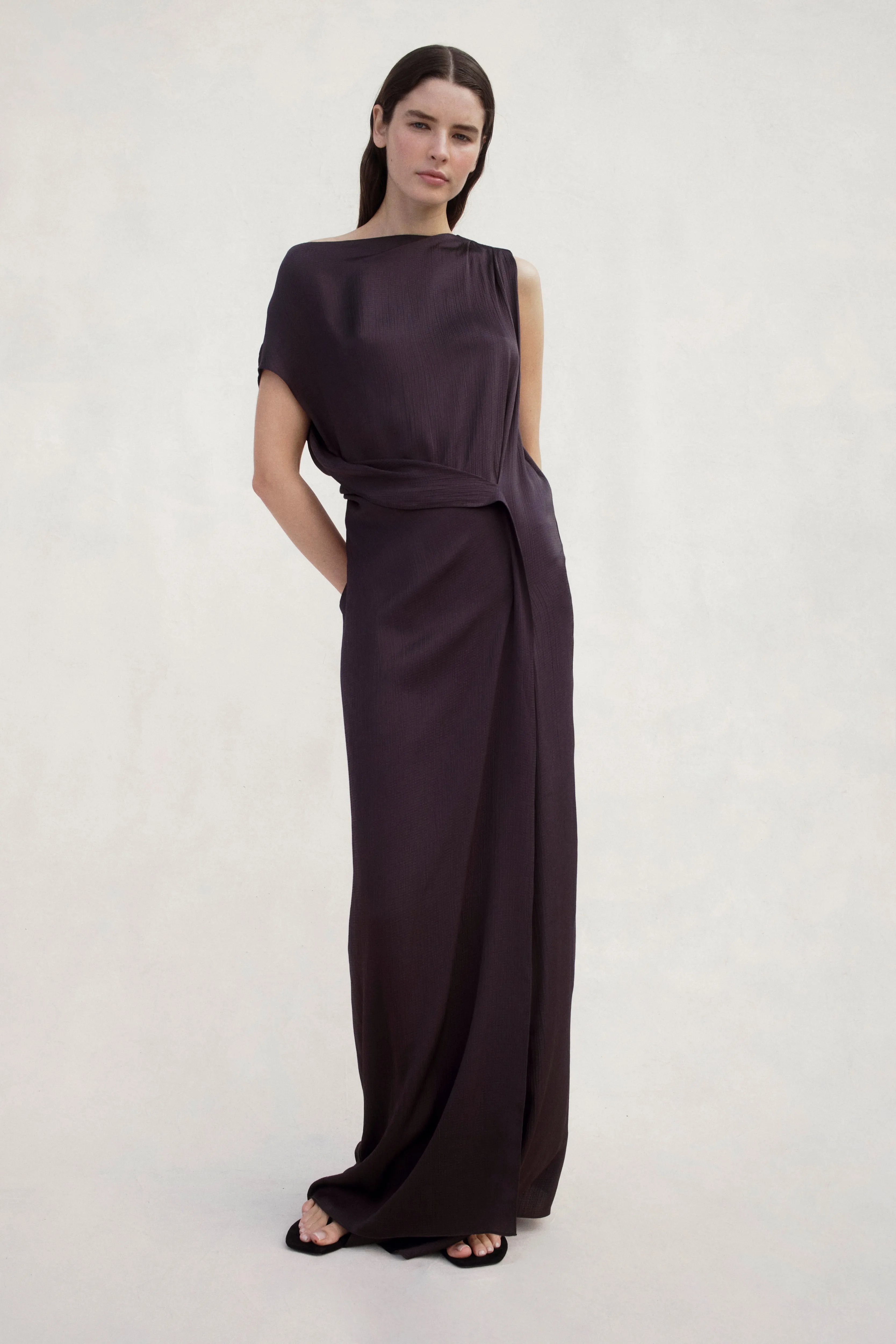 Ardea Draped Dress - Mocha