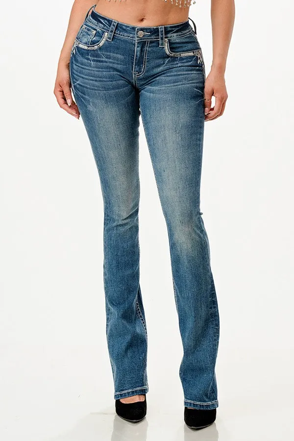 Aztec Pocket EasyFit Boot Cut Jeans