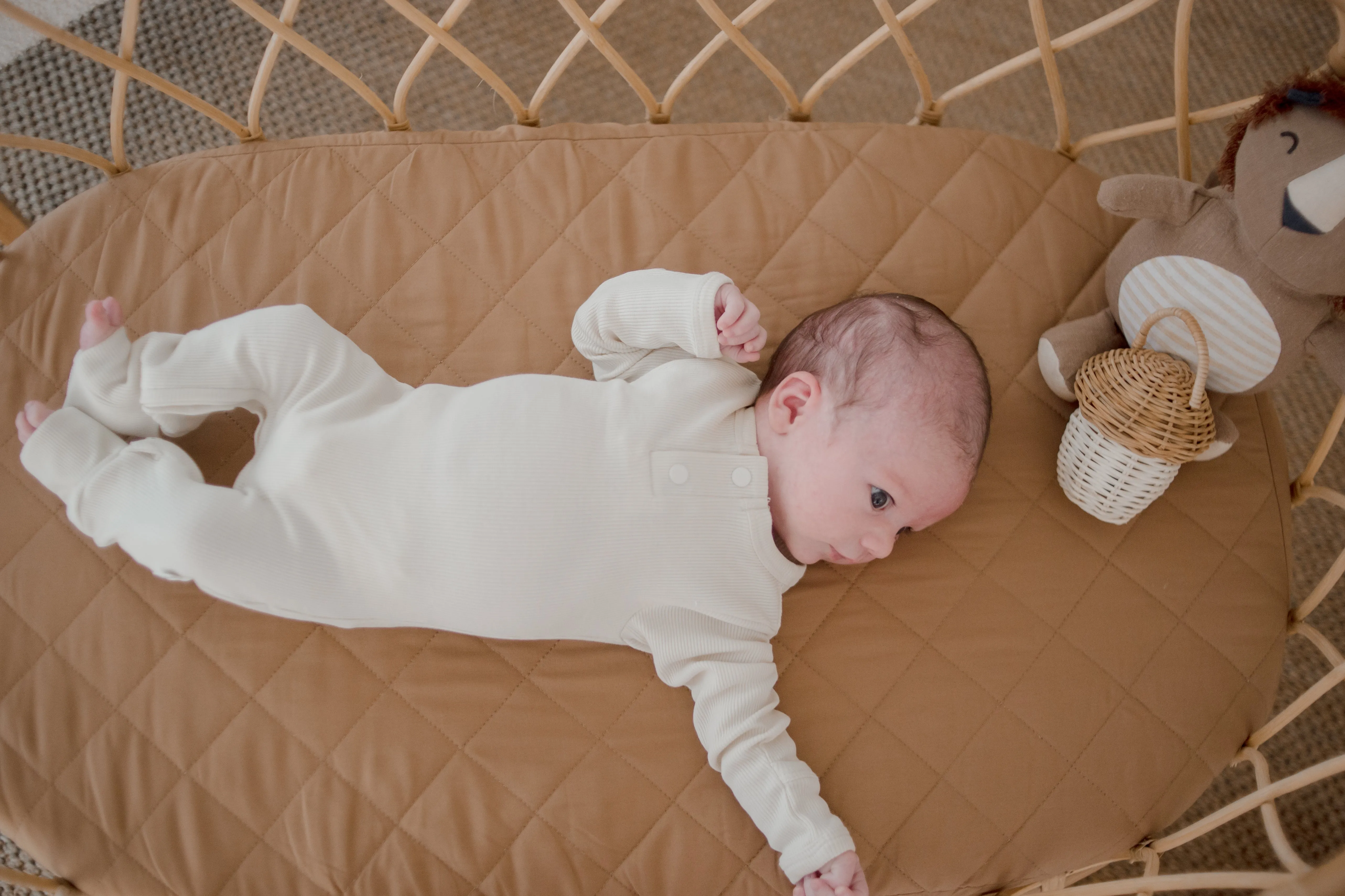 Bambella Waterproof Bassinet Sheet | Chestnut