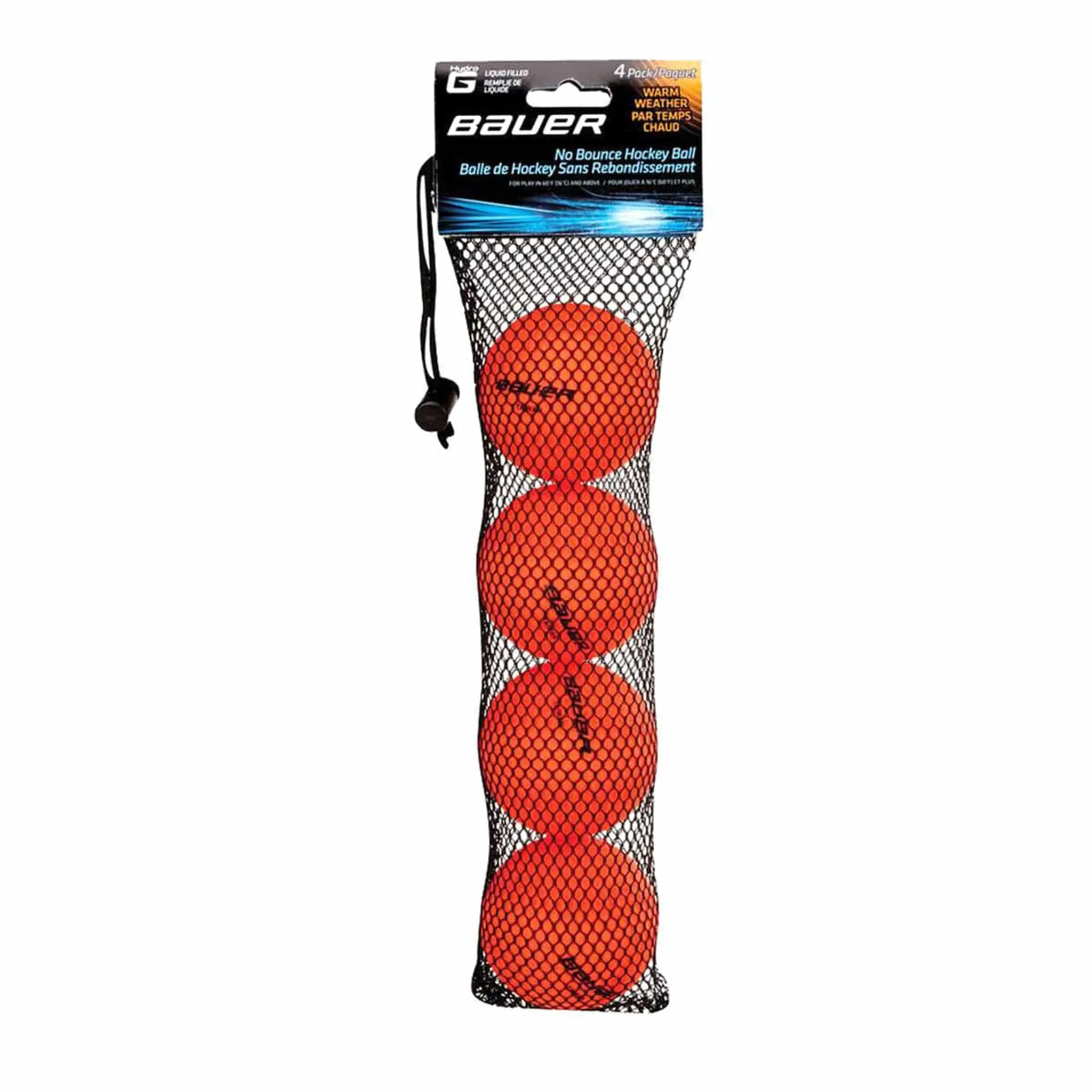 Bauer Hydro-G Liquid Filled No Bounce Hockey Balls (4-Pack)