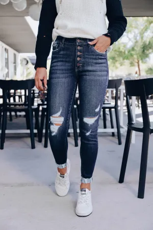Baylor Distressed Skinny Jeans - Dark