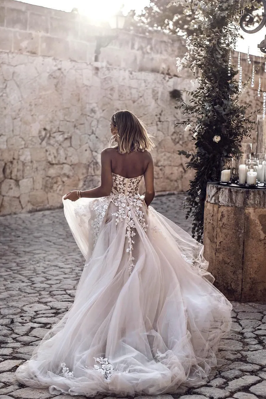 Beautiful A Line Sweetheart Sweep Train Long Wedding Dresses Bridal Gown OHD092