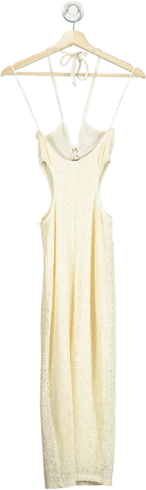 Bershka Cream Lace Cut-Out Dress UK XS