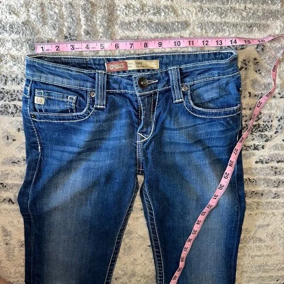 Big Star Remy Low Rise Women's Jeans Size 27 Long Dark Blue Bootcut Vintage