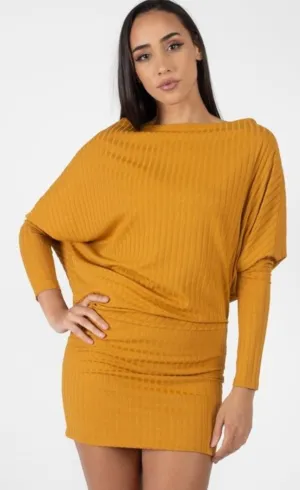 Blouson Sweater Mustard Dress
