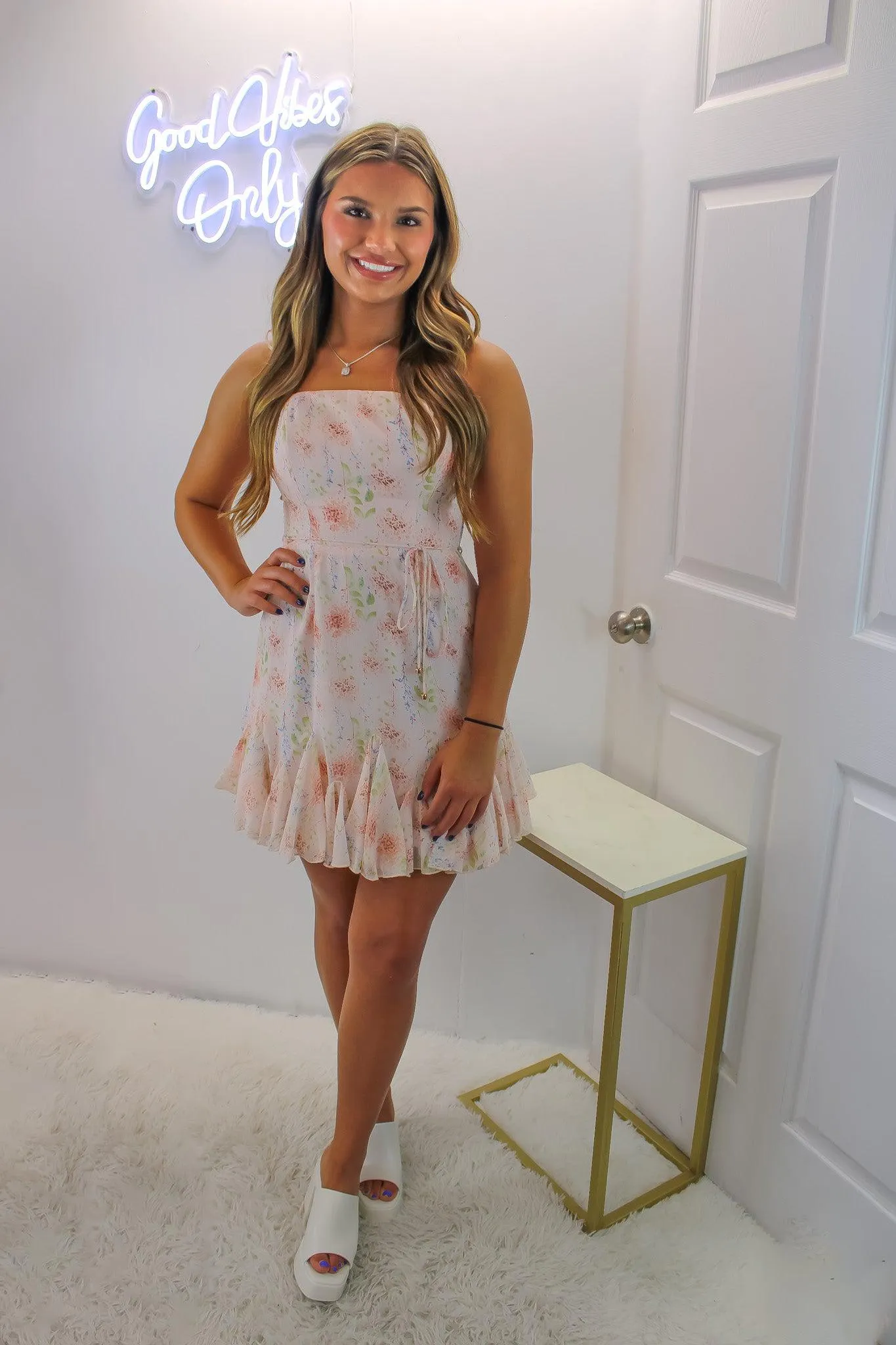 Blush Princess Floral Mini Dress