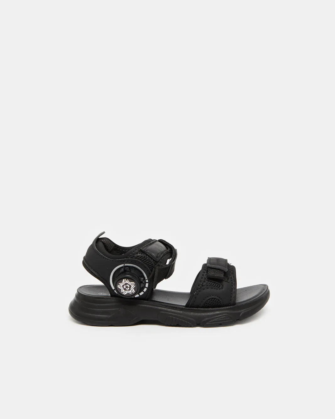 Boys Black Sport Sandals