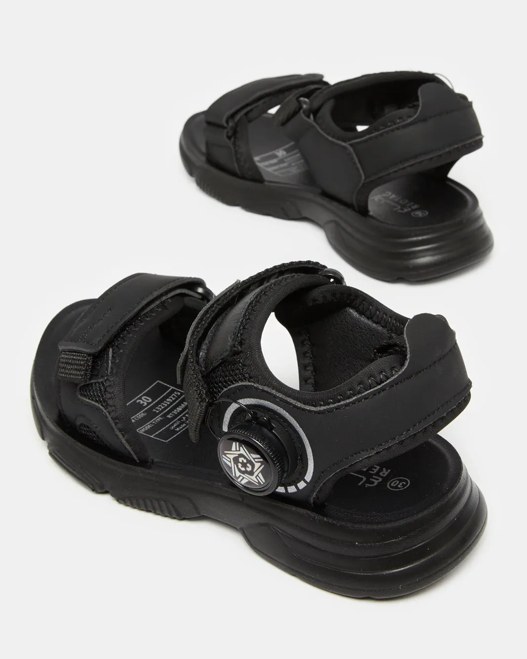 Boys Black Sport Sandals