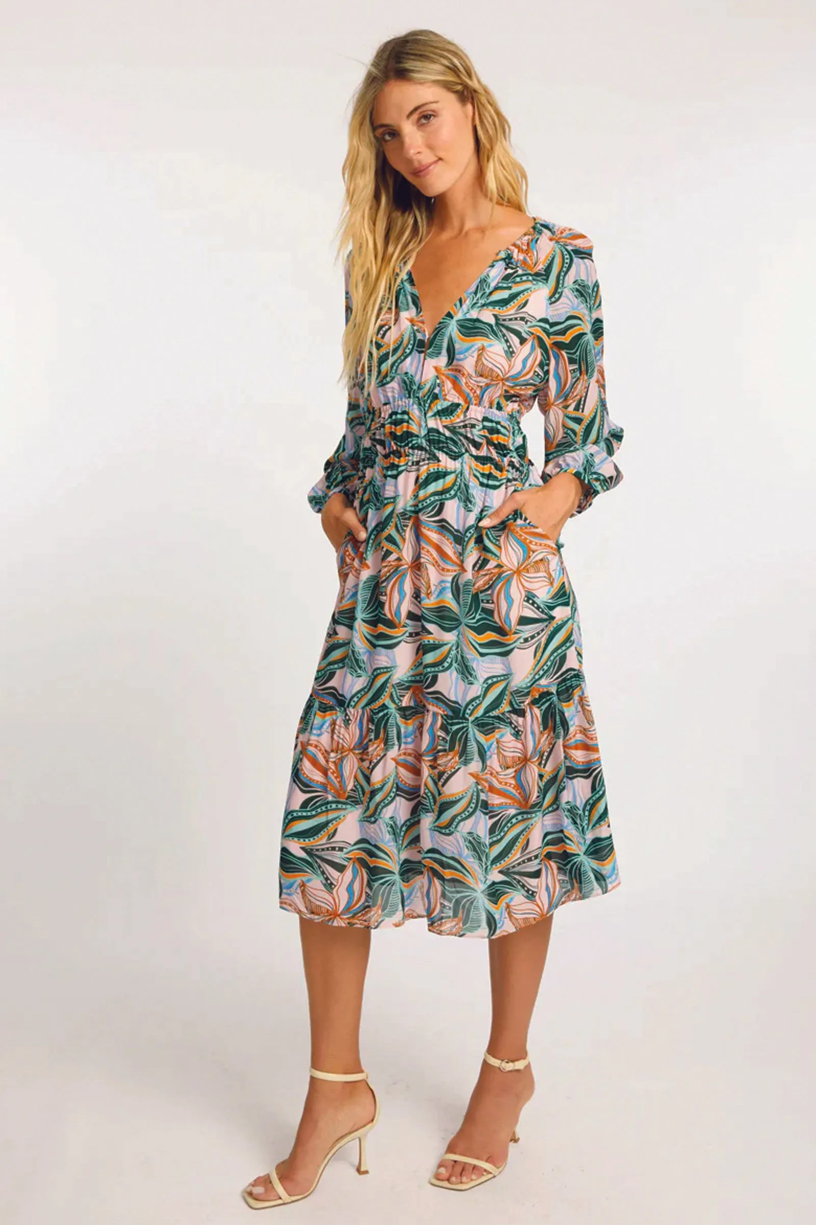 Caballero Quinn Dress in Sea Leaves