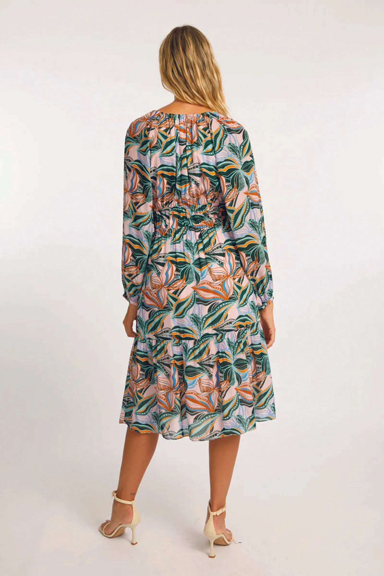 Caballero Quinn Dress in Sea Leaves