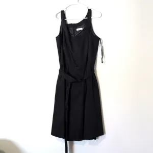 Calvin Klein Fit &amp; Flare Dress A Line Pleated Skirt Zip Black Women Size 14.