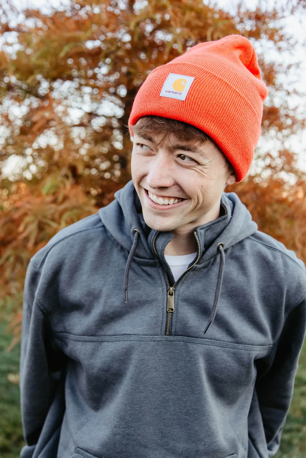 Carhartt Knit Cuff Beanie in Coral | A18-R85