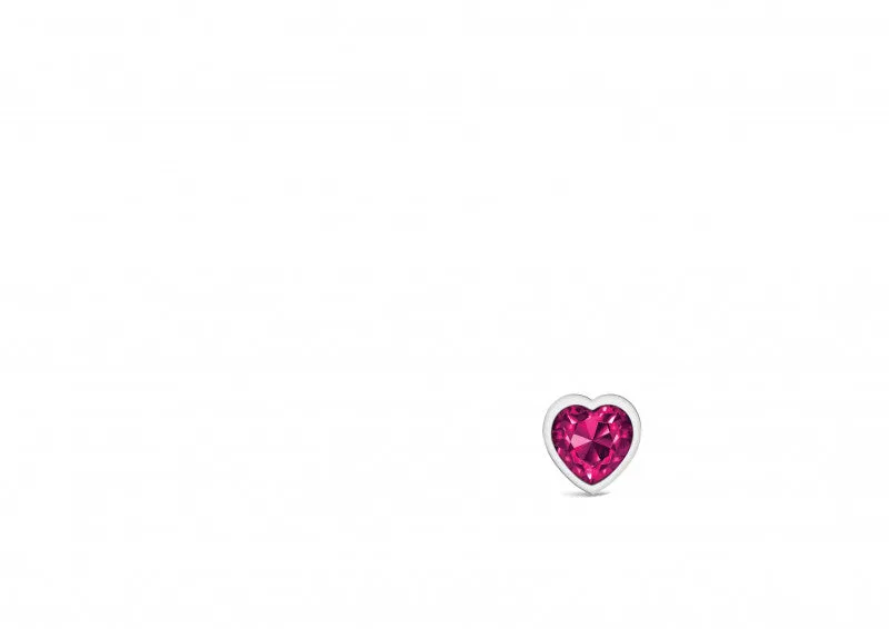 Cheeky Charms - Silver Metal Butt Plug - Heart - Bright Pink - Medium