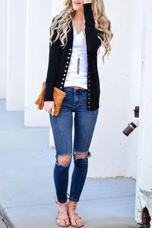 Chicindress Long Sleeves Buttons Design Cardigan Tops(7 Colors)