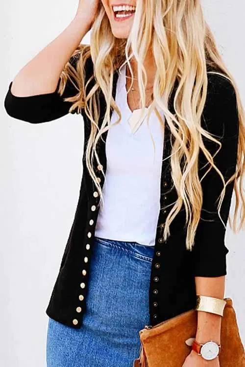 Chicindress Long Sleeves Buttons Design Cardigan Tops(7 Colors)