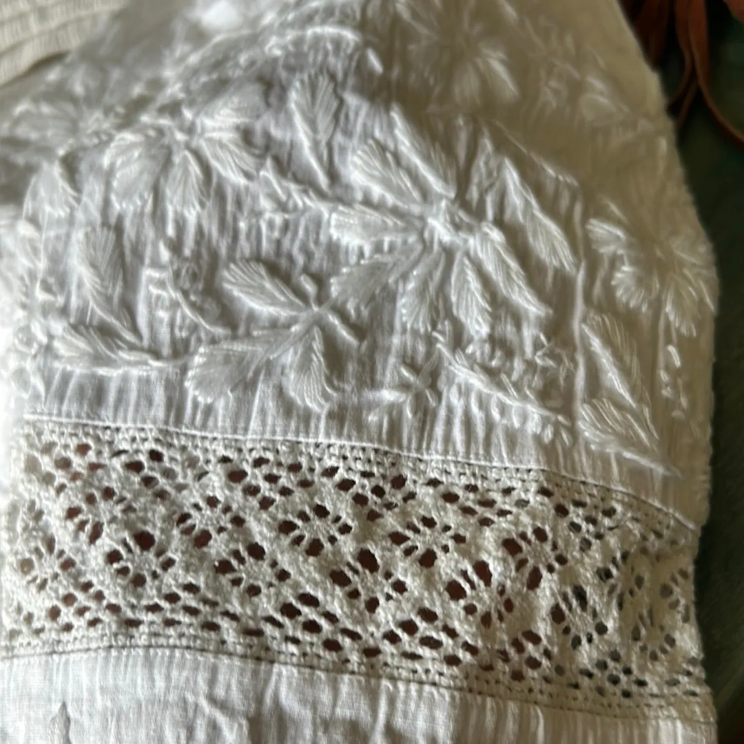 Cigarette Chikankari Pant White Stretchable