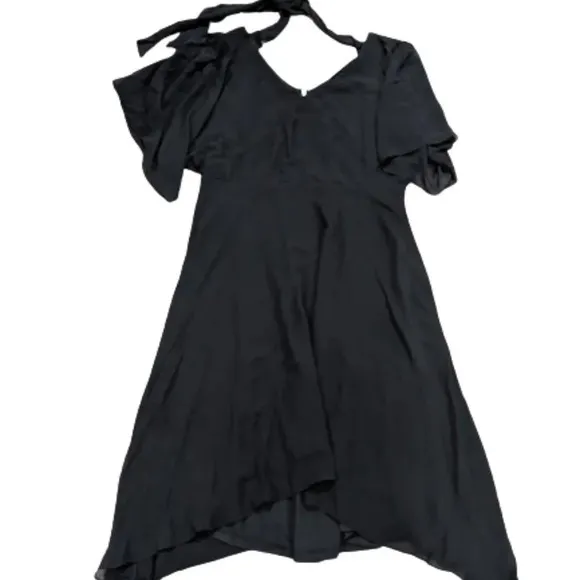 City Chic black flutter frill midi dress size 14