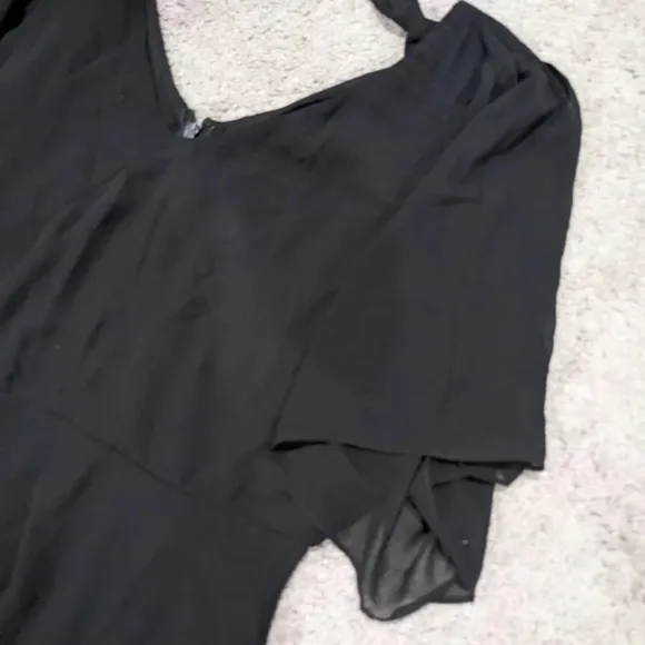 City Chic black flutter frill midi dress size 14
