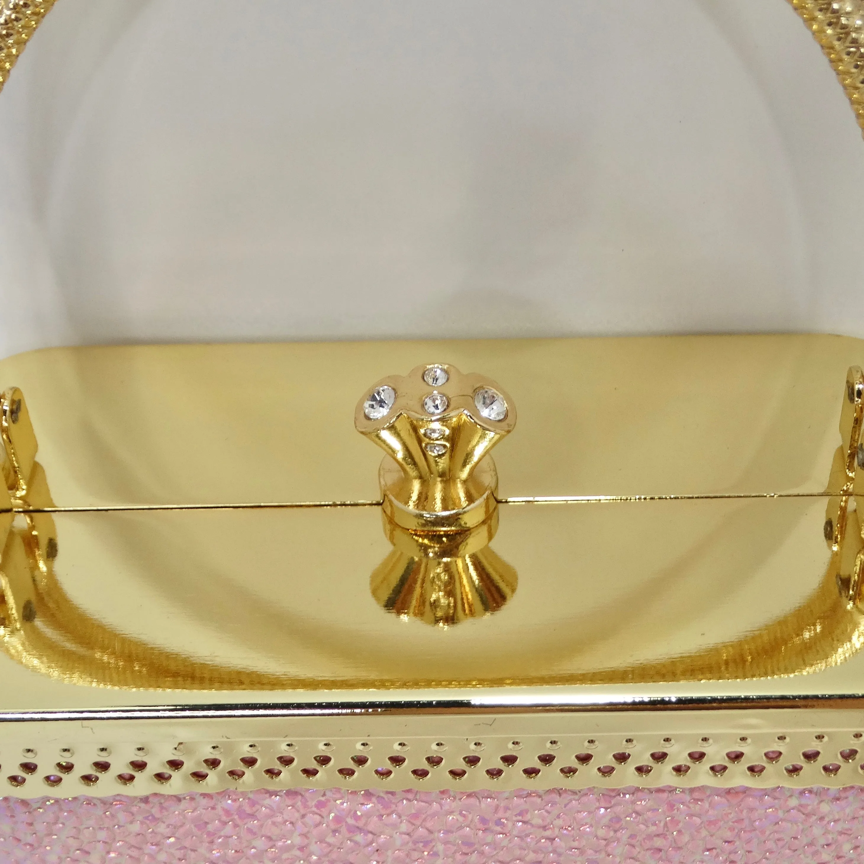Colleen Lopez Pink and Gold Plated Minaudière Bag
