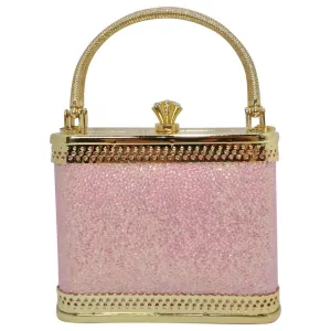 Colleen Lopez Pink and Gold Plated Minaudière Bag