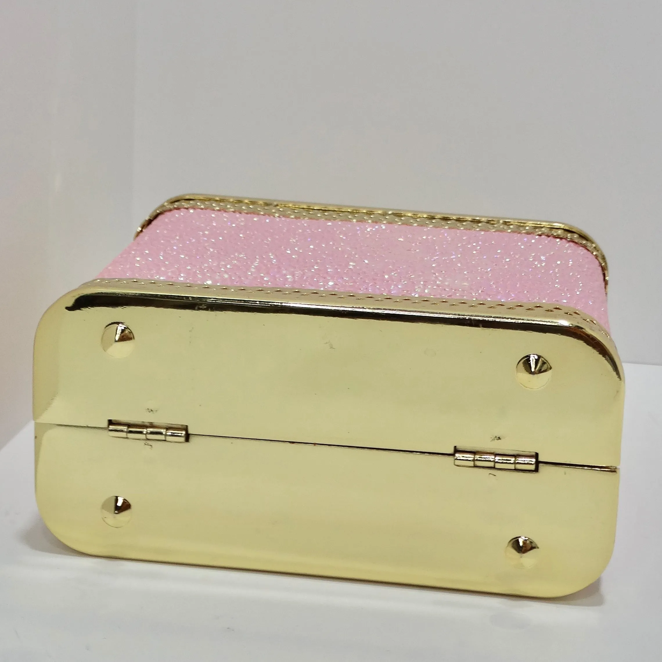 Colleen Lopez Pink and Gold Plated Minaudière Bag