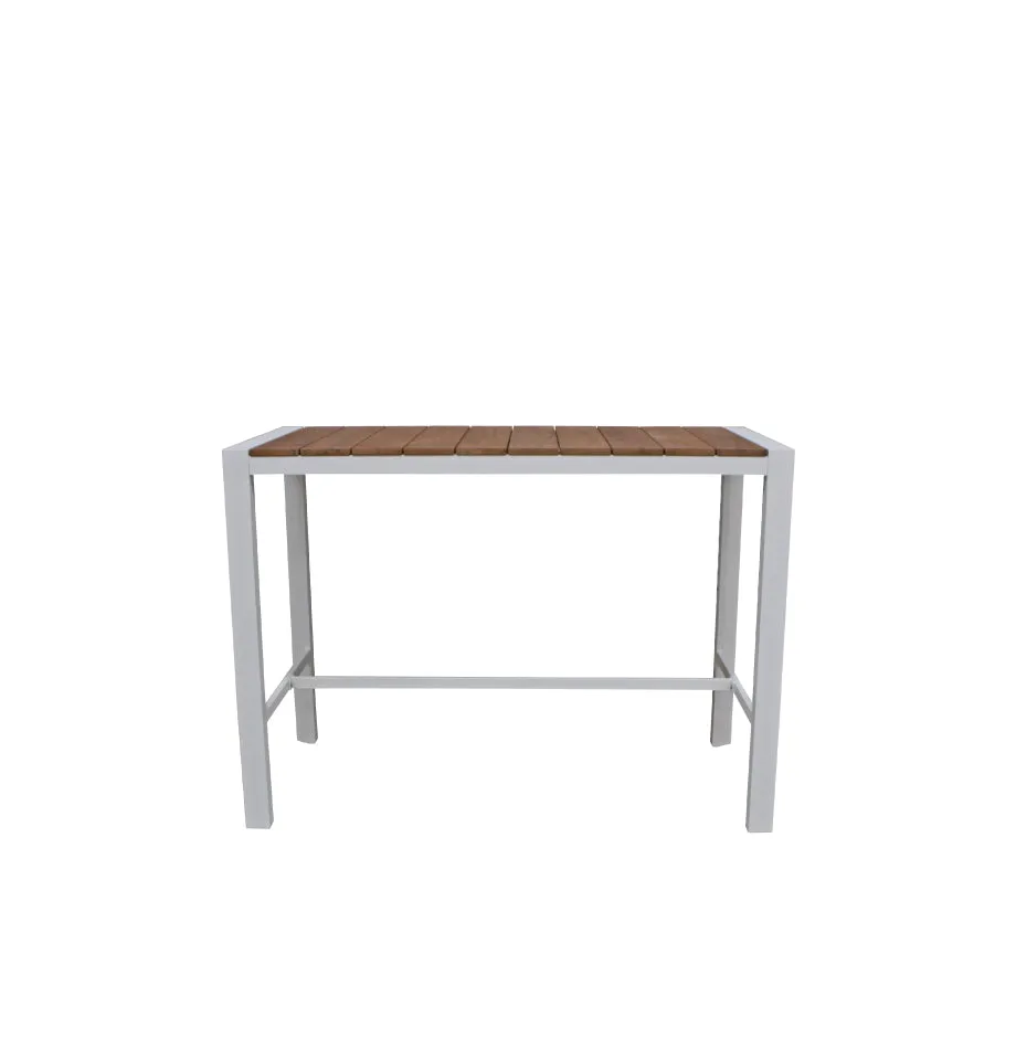 Copenhagen Outdoor Bar Table 1500 - White & Teak