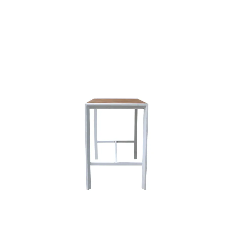 Copenhagen Outdoor Bar Table 1500 - White & Teak