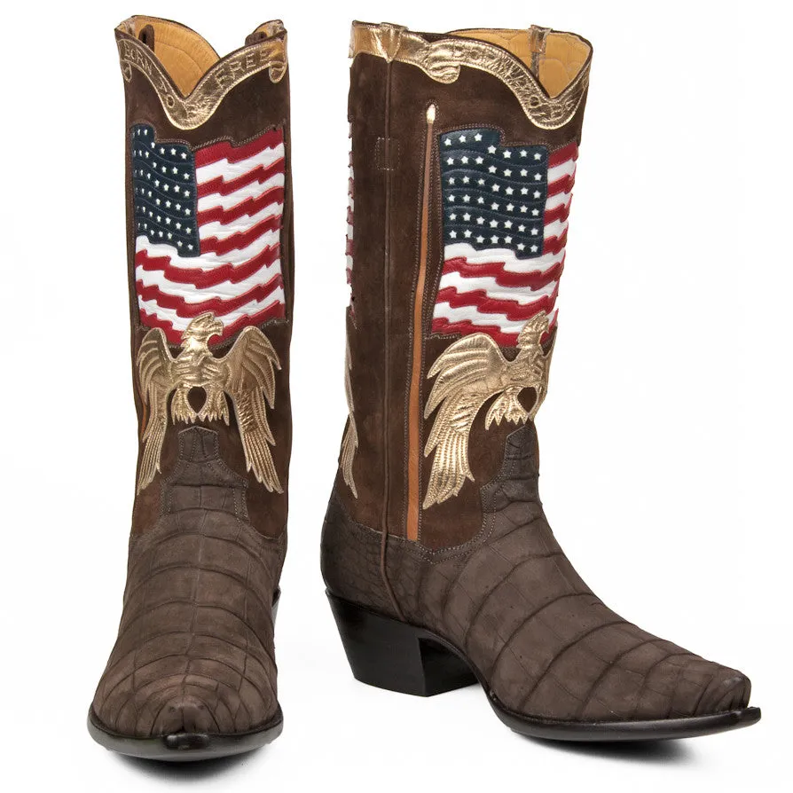 Crocodile Stars and Stripes 13" - Brown
