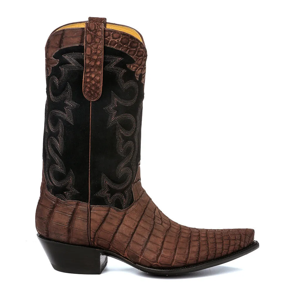 Crocodile Sueded with Nubuck 12" - Brown