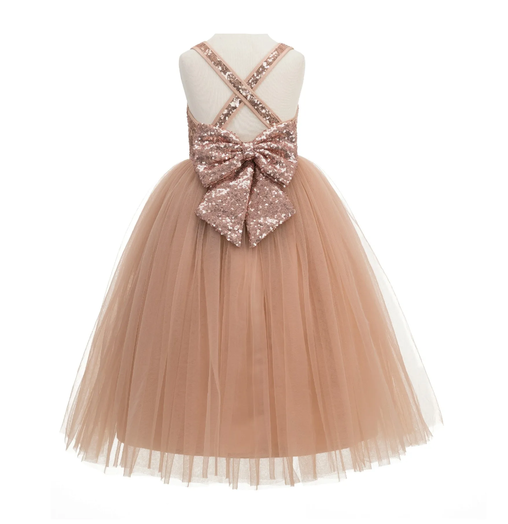 Crossed Straps A-Line Flower Girl Dress Junior Bridesmaid Dresses Formal Special Occasions 177(1)