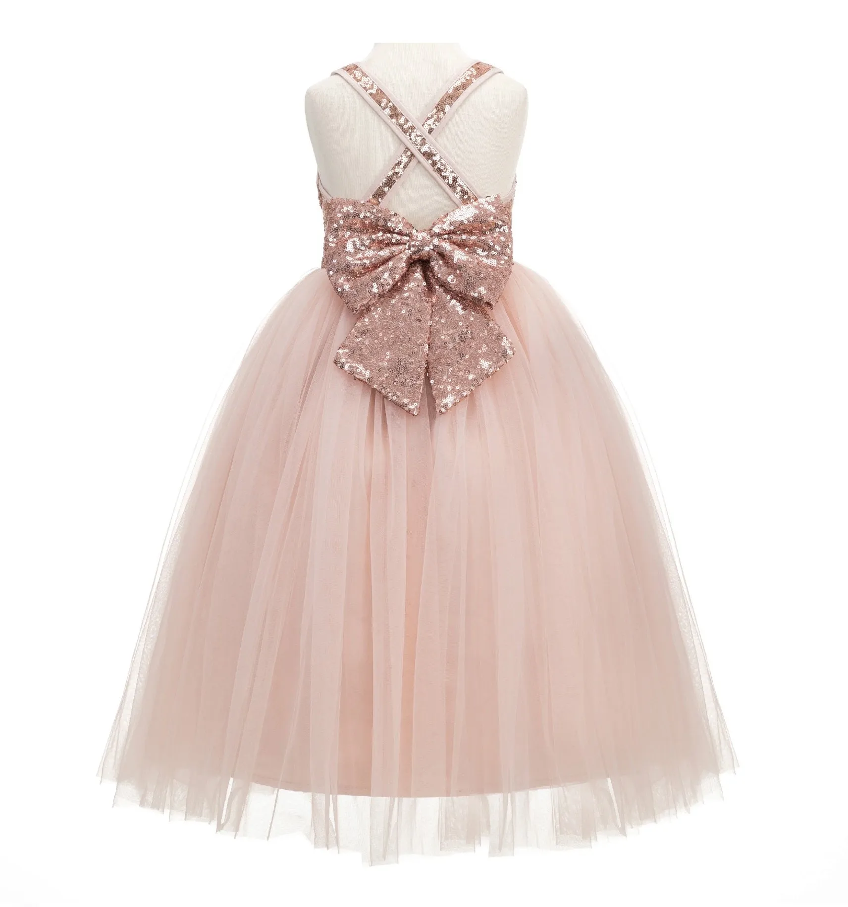Crossed Straps A-Line Flower Girl Dress Junior Bridesmaid Dresses Formal Special Occasions 177(1)