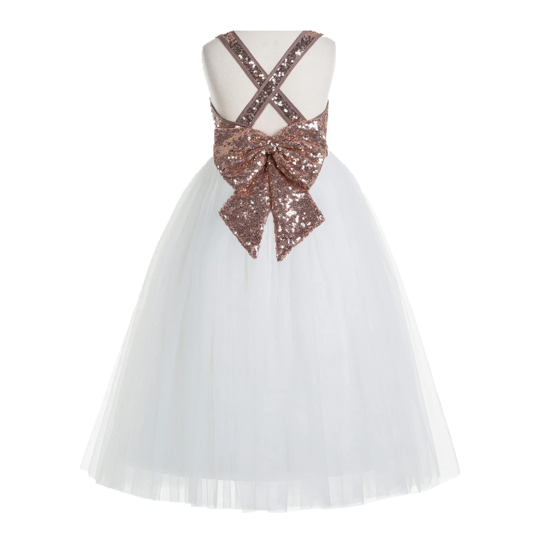 Crossed Straps A-Line Flower Girl Dress Junior Bridesmaid Dresses Formal Special Occasions 177(1)