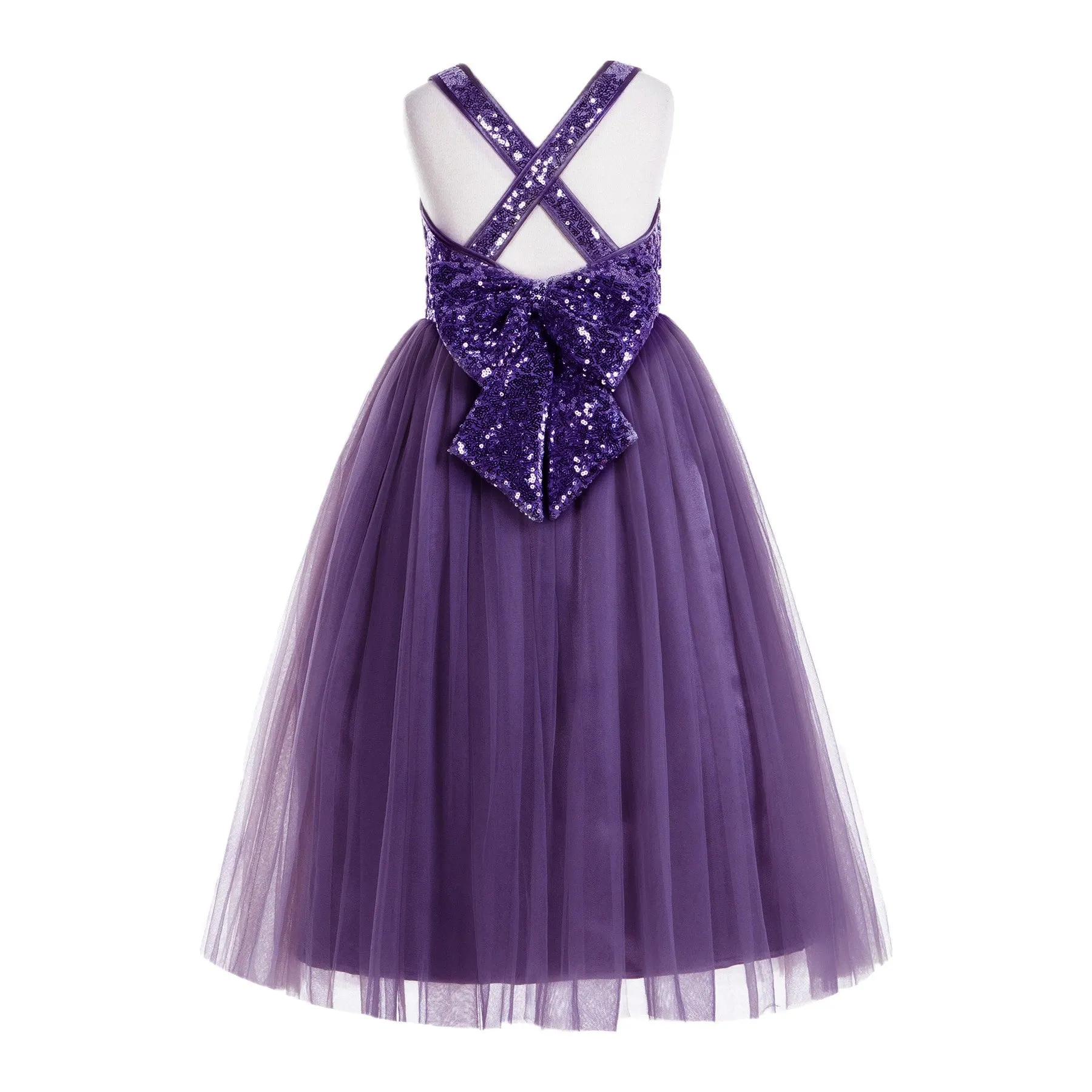 Crossed Straps A-Line Flower Girl Dress Junior Bridesmaid Dresses Formal Special Occasions 177(1)