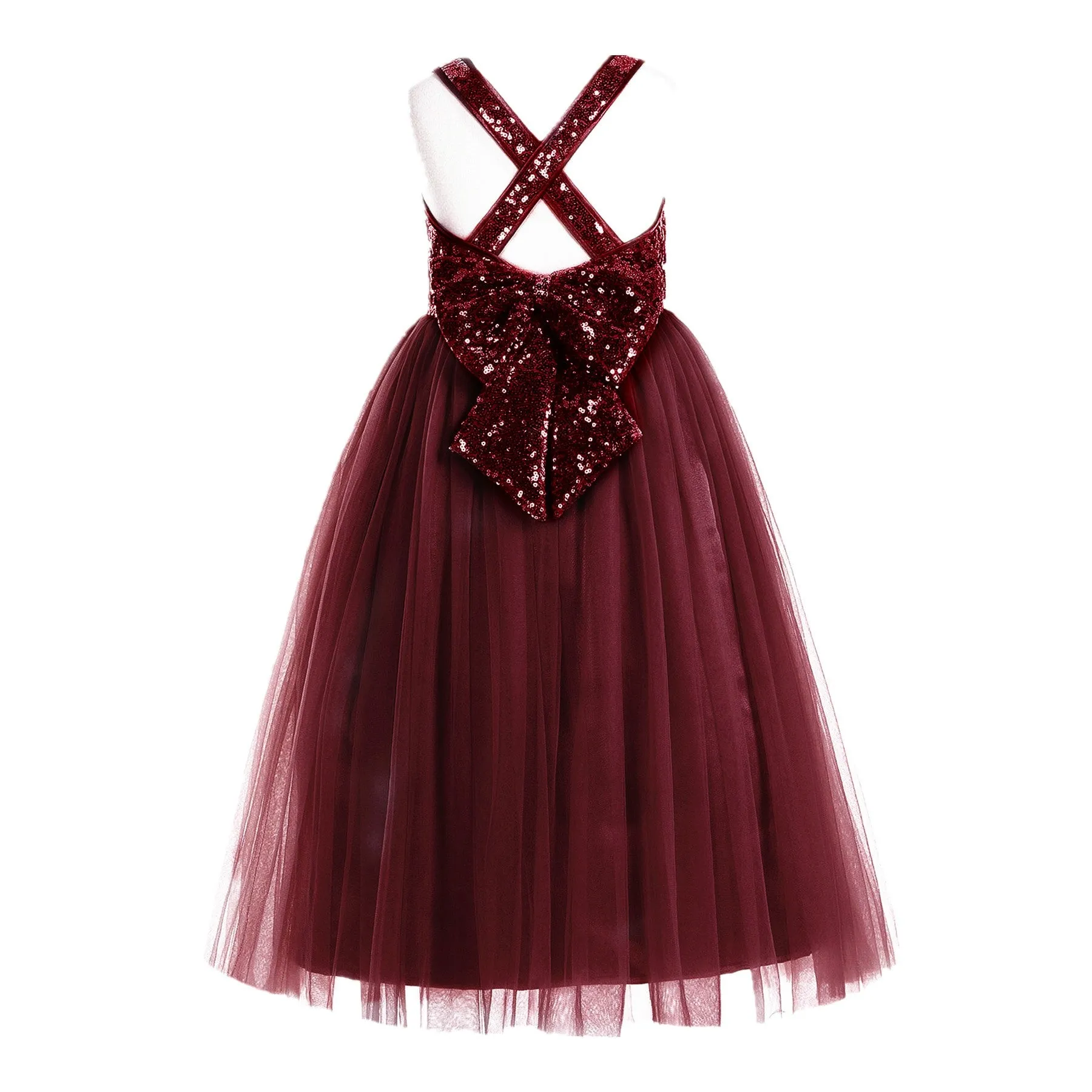 Crossed Straps A-Line Flower Girl Dress Junior Bridesmaid Dresses Formal Special Occasions 177(1)