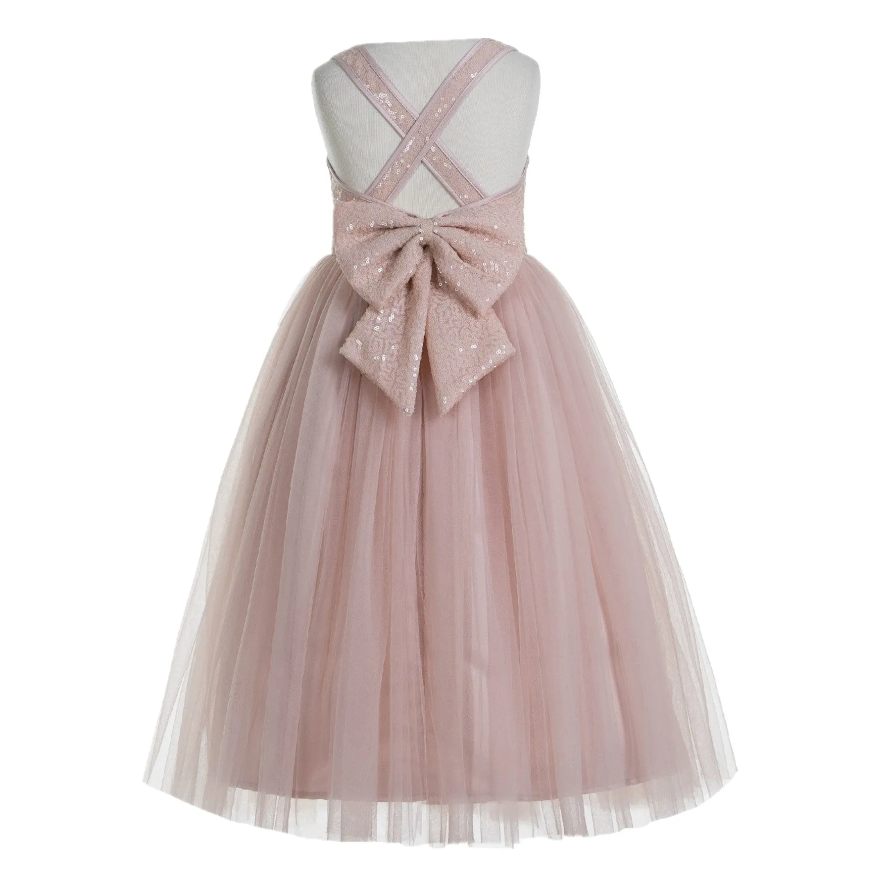 Crossed Straps A-Line Flower Girl Dress Junior Bridesmaid Dresses Formal Special Occasions 177(1)