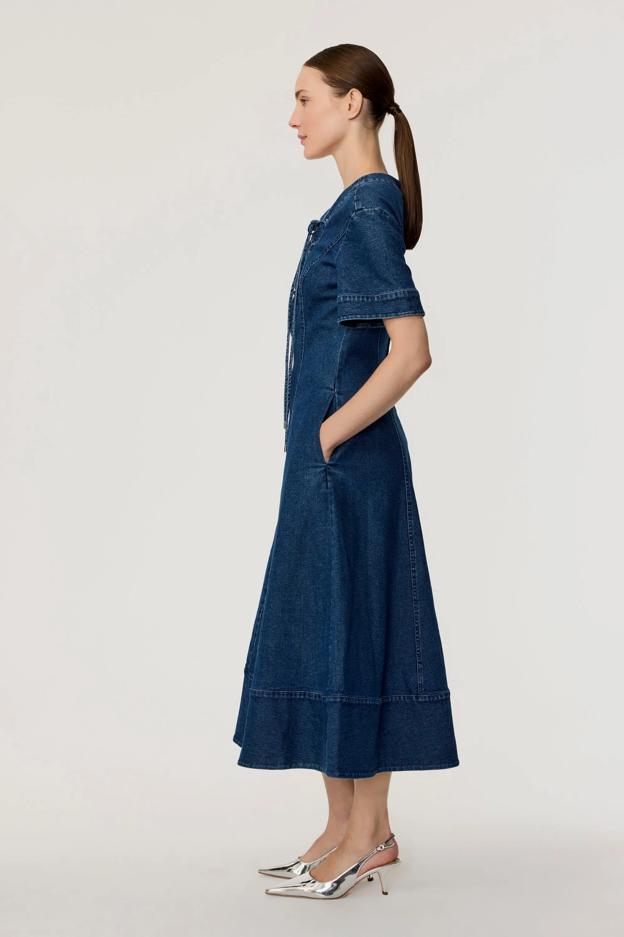 Dahlia Denim Midi Dress